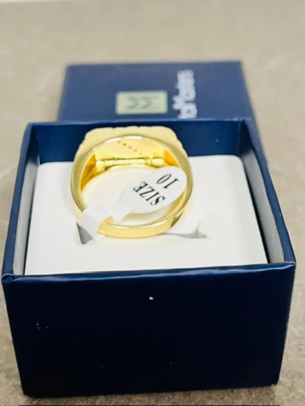 14 KT GOLD PLATED DESIGNER DIAMOND NUGGET RING SIZES 10